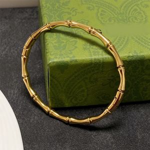 Lyxdesigner armband högkvalitativ sterling silver bambu smyckekedja kvinnor mode guld pläterad gåva B0050