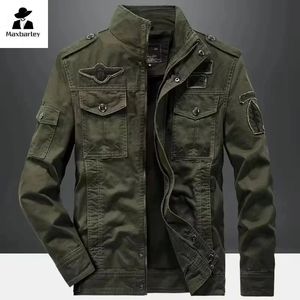 Casual Army Military Jacket Men Plus Size M6XL Jaqueta Masculina Air Force One Spring Autumn Cargo Mens Jackets Coat 240308