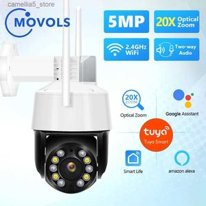 Baby Monitor Camera MOVOLS 20X zoom wireless PTZ 5MP Wifi bidirectional audio IP camera AI automatic tracking outdoor waterproof 100m infrared safety Q240308