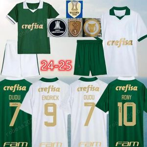 23 24 Palmeiras DUDU Camisas de futebol 2024 Home Green Breno Lopes RONY G.Gomez Camisa Away D.Barbosa LUCAS LIMA G.Menino MINA G.Veron Kids Kit Uniformes de futebol