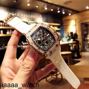 Luxury Richarmill Mechanical Watch Watches For Mens Sky Wine Barrel Diamond Inlaid STOR DIAL HELT AUTOMATISK RM011 SPORTVÄGGAR SWISS ZF FACTORY