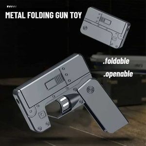 Gun Toys 2024 new Model can release soft bullet creative gun full alloy folding mobile phone gun decorative toy gun Model gift for Christmas 240307