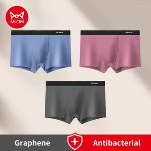 UNDUPTS MIIOW 40S Modal Erkek Panties Set Grafen Antibakteriyel Man Boksörler Erkek iç çamaşırı yumuşak nefes alabilen boksör brifingleri