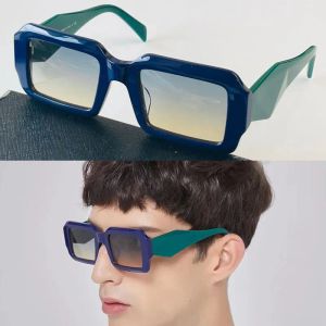 Designer óculos de sol para homens mulheres verão estilo anti-ultravioleta pr81ws retro azul quadro quadrado placa quadro completo templos verdes moda viagem óculos com caixa