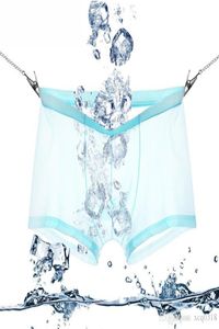 Mode män underkläder mesh transparenta boxare utbuktar bekväma underkläderbyxor andningsbara korta boxare sexiga jockstrap cuecas för män1305350