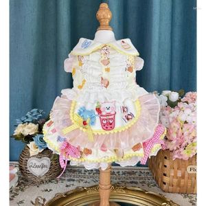Odzież dla psa Oryginalna Lolita Pet ubrania Koreańska moda urocza bawełniana koronkowa sukienka księżyc