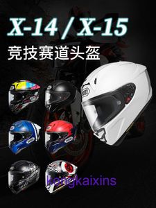 Casco di moto di alta gamma Shoei per Shoeix14/15 Full Full Motorcycle Full Full Full Full Lucky Cat White White Bright Black Black Barcellona Inverno Cicling 1: 1 Quality originale