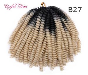Spring Crochet Braids Hair Extension Ombre 14 -calowa blond sprężyste marley szydełko warkocze przedłużki włosów Marely Hair Fact1986168