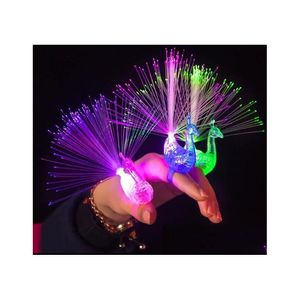 Led Gloves Colorf Light-Up Toys Luminance Glow Flash Luminous Flashing Peacock Led Finger Light For Kids Party Decoration Drop Deliver Dh1Ic