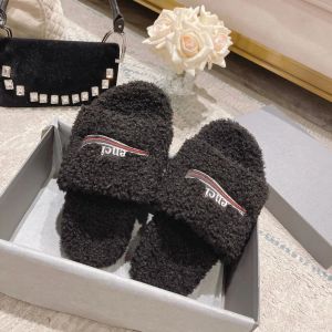 10a Spiegelqualität flauschige Sandale Hausschuhe Teddybär Frau Tazz Slipper Designer Schuh Fuzzy Pelz Sandale Haus Slides schwarz Winter Casual Outdoor Slide