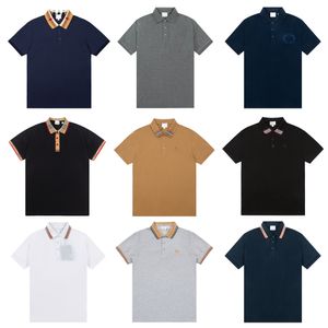 Herr mode polo affärspolos t-shirt hög kvalitet 100% bomullsklassiker t-shirt med B-bokstäver broderad logotyp, perfekt för avancerade affärsmän att bära asiatisk storlek