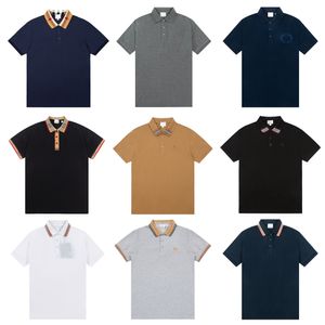 Camiseta polo masculina de negócios, camiseta clássica 100% algodão de alta qualidade com logotipo bordado com letra B, perfeita para pessoas de negócios sofisticadas usarem tamanho asiático