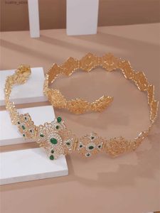 Bälten Caftan Wedding Bridal Belt Gold Plated Moroccan Chic Abaya Robe Chain Justerbar längd Etniska kvinnliga smycken Gift L240308