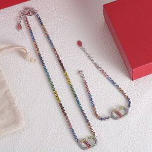 Designer de luxo colares pulseira conjunto das mulheres colar carta pingente pulseira presentes do dia dos namorados para mulheres colar pulseira conjunto