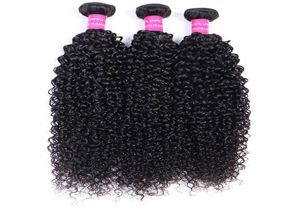 High Quality Brazilian Virgin Human Hair Curly 3 Bundles Natural 1B Color Indian Peruvian Malaysian Hair Extensions Weaves1507038