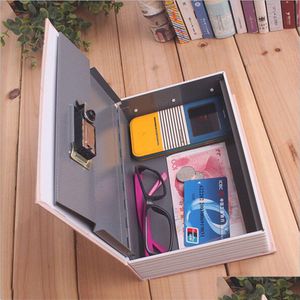 Caixas de armazenamento Bins New Home Storage Safe Box Piggy Bank Livro Secreto Dicionário Dinheiro Dinheiro Jóias Den Security Locker 210315 Drop DHK53