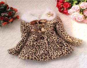 Nya Baby Girls Jacket Barn tjockt tungt Leopard Mönster Coat Toddler Sweet Keeping Warm Winter Outwear Kids Clothes3801083