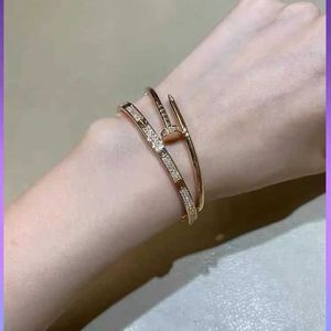 Gold Bracelet Nail Designer Bangles for Women and Men Kaga Classic Series Rose Diamond High Edition One to Pair with Goddess Instagram Fashion