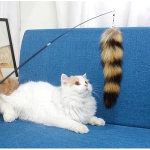 Funny Cat Feather Toy Feather Teaser Stick Wand Pet Infällbar fjäderklocka påfyllning Bytesfångare Produkt för kattunge 240226