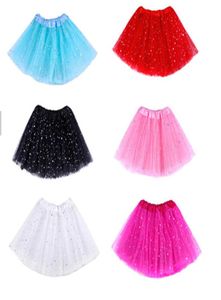 6 컬러 스타 반짝이는 스파클 얇은 색 투투 발레 소녀 댄스 스커트 의상 파티 파티 스커트 20pcs4345644