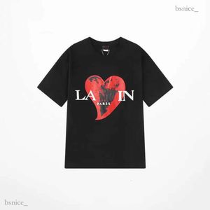 2024 Lanvin Мужская футболка Дизайнерская роскошная классическая мужская и женская футболка с буквенным принтом на груди Летняя дышащая высокая модная футболка Lanvin 966