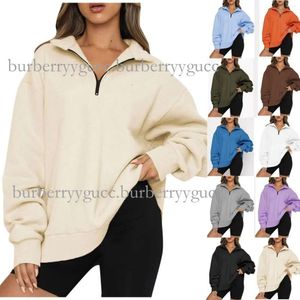 Kadınlar için büyük yarım kazak uzun kollu sweatshirt çeyrek fermuarlı sweater genç kızlar sonbahar bluz