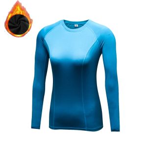 Shirts Frauen Fitness Gym T-Shirts Laufen Bodybuilding T-Shirt Tops Langarm Sport Shirts Quick Dry Kompression Strumpfhosen Dame Kleidung