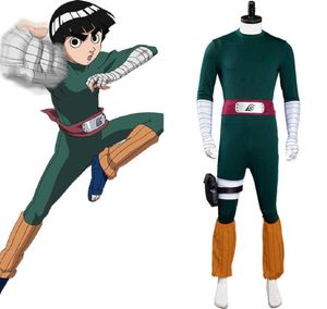 Rock Lee Cosplay Costume Green Tightpassing Jumpsuit Outfits Halloween Carnival Costumes For Men Women Q09108489290