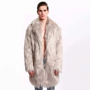 Fur Korean Version of The Suit Collar Faux Fur Coat 2022 New Drowning Wool Men's Coat Coat Long Trendy Men's Fur