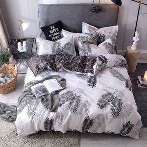 Solid Color Bedding Set Cotton Sanding Double Spell 4pcs Bed Sets Bedclothes Duvet Cover Sheets Pillowcase Comfortable Coverings224Z