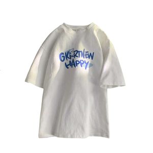 200G Cotton Short Sleeved T-Shirt For Men's Summer American Retro High Street 27/4 Sleeve Trendy Brand Loose Half Sleeved Shirt Clothes