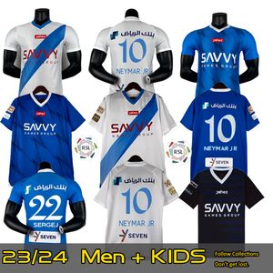 Neymar JR 2023 2024 AL Hilal Saudi Football Jersey Malcom Neves Sergej Vietto Koulibaly Lghalo Kanno Home Blue 23 24 Football Shirt and Away Top White Jersey