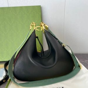 Сумка Attache Crescent в стиле ретро, сумки через плечо в форме полумесяца, женские сумки, сумки на плечо, сумки для круассанов, кошелек-клатч, сумка через плечо, холст, кожа, регулируемый красный, зеленый ремешок