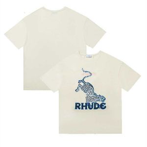 デザイナーファッション服TシャツRhude22SS夏の新しい斑点レタープリントストリートビンテージファッションブランド短袖Tシャツコットンストリートウェアトップ