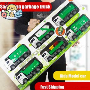 Diecast Model Cars Kids Inertia Rubbish Sanitation vehicles Fire truck firefighter diecasts toy Excavator tractor Car Model Toys for boy children T240309