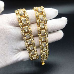 Ny modehiphop ised VVS Moissanite Diamond 925 Sterling Silver Gold Plated Necklace Cuban Link Chain