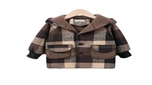 Зимняя детская утолщенная одежда для маленьких мальчиков и девочек, хлопковая куртка с капюшоном, осенняя детская модная куртка для малышей, повседневный костюм для младенцев 2201253459545