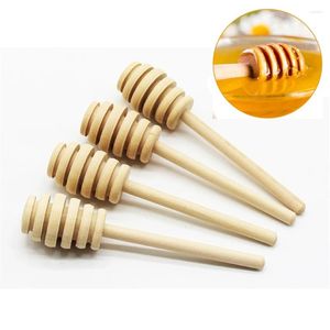 Colheres 30 Pcs De Madeira Mel Dipper Vara Servidor Agitador Haste Misturador Colher Festa de Casamento Bar Fornecimento 10.5cm Atacado X2