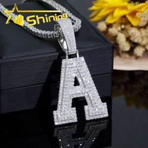 Jewelry designer Initial letter pendant VVS moissanite 925 silver gold plated iced out Hot sale hip hop jewelryHipHop