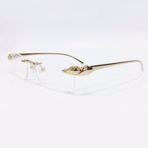 眼鏡リムレスフレーム光学メガネメタルフレームレス眼鏡ゴールドフレーム男性用ファッションサングラスフレームを使用