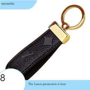 Keychain Dragonne Keychain 여성 남성용 갈색 가죽 가방 지갑 지갑 매달려 로프 골드 도금 자동차 키 체인 8 컬러 735