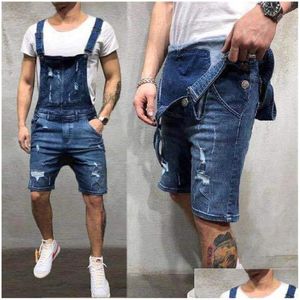 Herren-Jeans, zerrissene Denim-Hosen, Herren-Jeans-Overall, Overalls, Hosenträger, Latzhose, Streetwear, Europa, Amerika, Drop-Lieferung, Appare Dhhkr