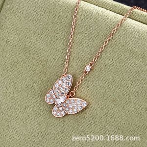 Designer Pendant Necklace Sweet Love Vanca Jade Full Diamond Necklace for Women 18k Rose Gold Plated with Diamond Collar Chain Pendant Hhj1