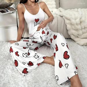 Kadın pijama pijamaları pantolonlu yaz kollu üstleri ev kıyafeti bayanlar için 2 adet pijama kadın salonu pijama mujer