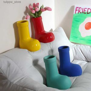 Vasos vaso de cerâmica sapatos galochas botas arranjo floral acessórios hidroponia flowerpot caneta recipiente sapato vaso decoração para casa l240309