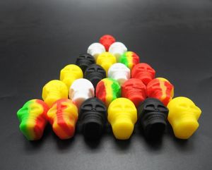 3ML SKULL SHAPE Nonstick Silikonowy pojemnik na żywność Gumowe słoiki DAB Uchwyt do przechowywania narzędzia Jar Mini Wax Container5876345