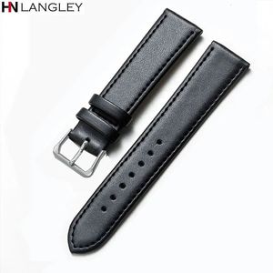 Universal Leather Bands Black Brown Watch Strap 12141618202224 Mm Width PU Leather Watch Accessories Replacment Straps 240301