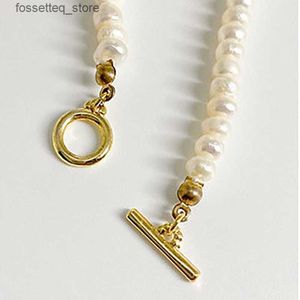 Pendant Necklaces Retro Natural Baroque Fresh Water Pearl Necklace Freshwater Pearl Beads Elegant OT Buckle Choker Necklaces Jewelry L240309