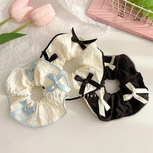 Hårtillbehör 2024 Koreanska japanska Sweet Temperament Bow Large Scrunchies Elastic Band för Girl Lolita Rubber Ties Fashion