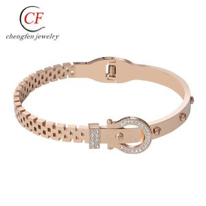 Creative diamond inlaid hollow Bracelet female titanium steel card home bracelet fashion trend accessories Stainless Steel Bracelet